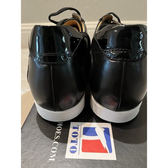 TOTO Men 8 A53272 3.2” Elevator Height Increasing Black Lace Up Sneaker Leather - Picture 5 of 10